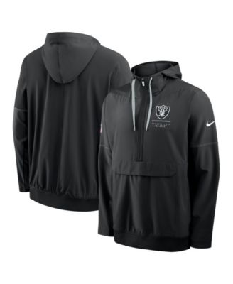 Nike Men's Black Las Vegas Raiders Sideline Anorak Half-Zip Hoodie