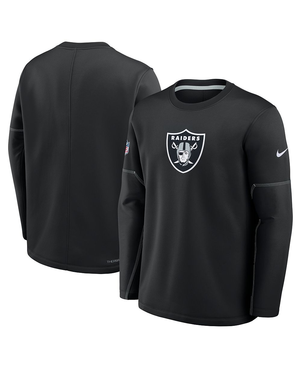Nike Men's Black Las Vegas Raiders Sideline Coaches Midweight Therma-FIT Sweatshirt