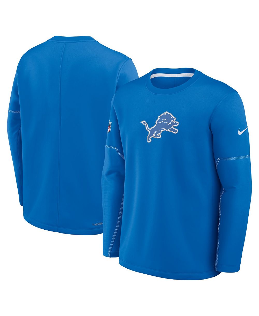 Nike Мужской Blue Detroit Lions Sideline Coaches Midweight Therma-FIT свитшот