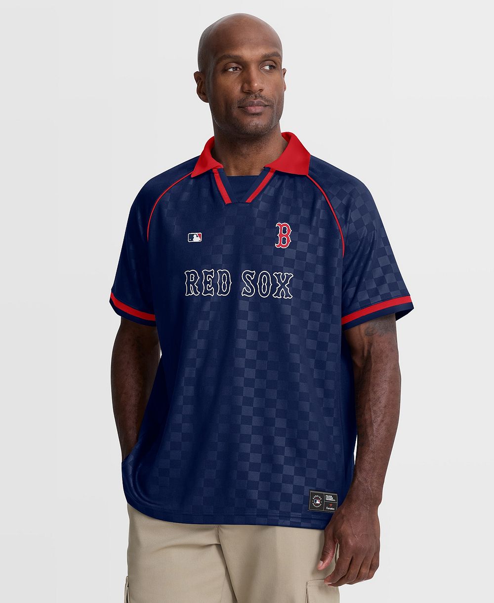 Fanatics Men's Navy Boston Red Sox Homerun Raglan V-Neck Polo Shirt