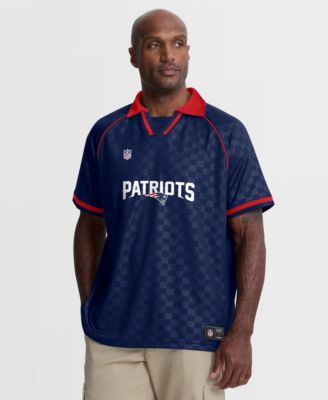 Fanatics Men's Navy/Red New England Patriots Homerun Raglan V-Neck Polo Shirt
