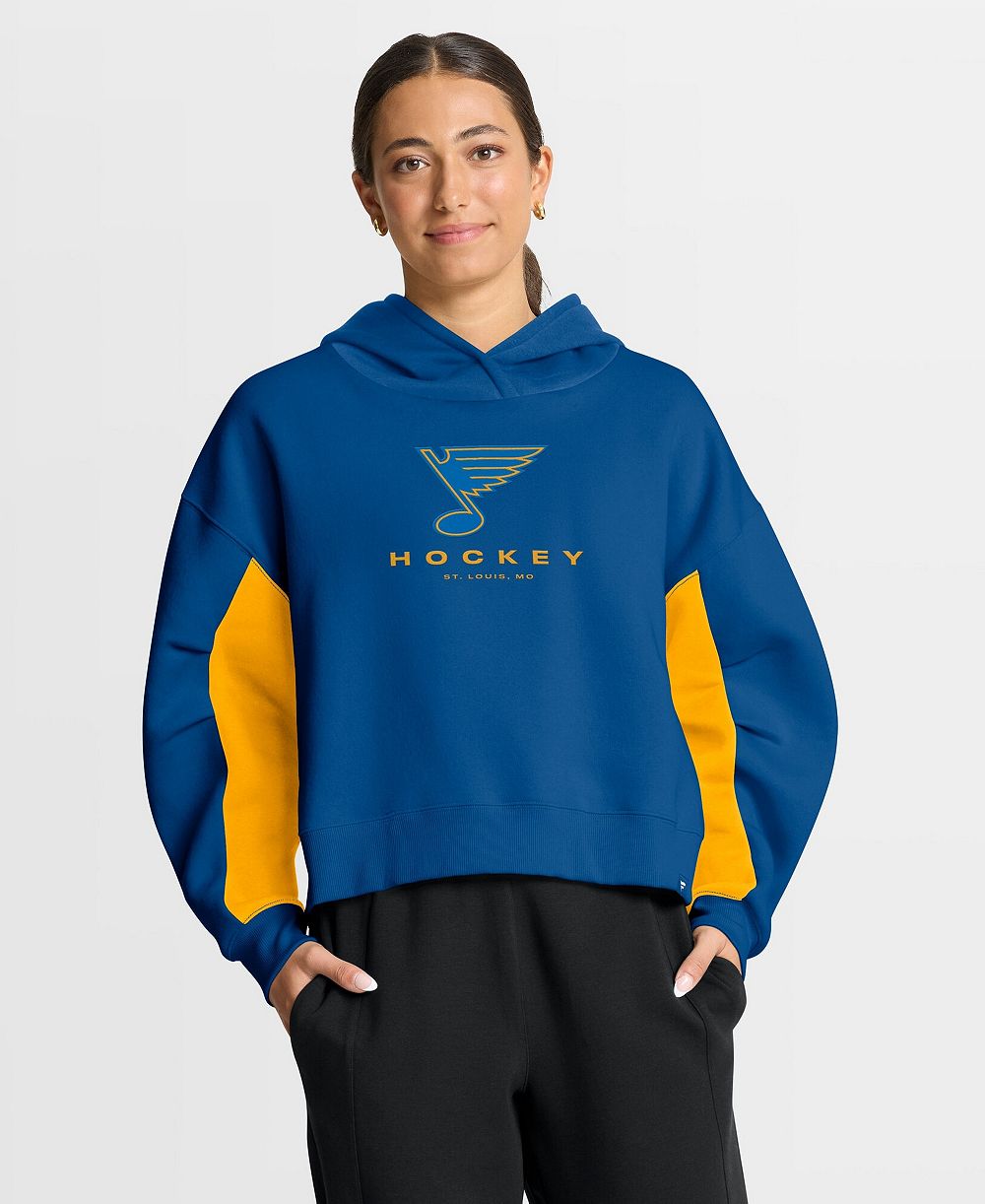 Женский свитшот Fanatics Blue St. Louis Blues Back Check Boxy Hoodie