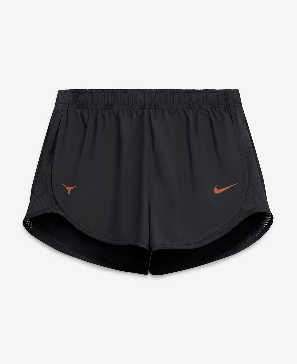 Женские шорты Nike Black Texas Longhorns Tempo Mid-Rise Dri-FIT