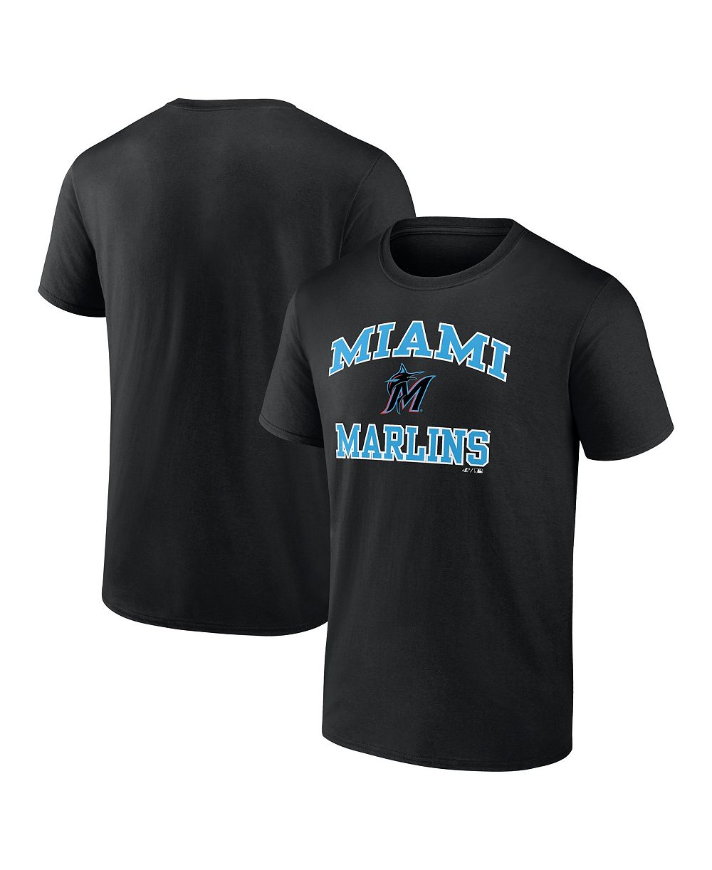 Logo Athletic Men's Black Miami Marlins Heart and Soul T-Shirt