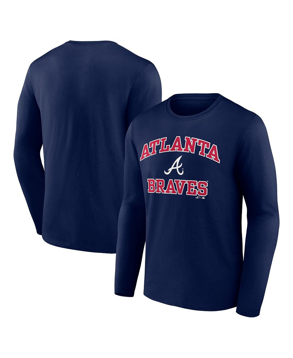 Мужская футболка Logo Athletic с длинным рукавом Atlanta Braves Navy