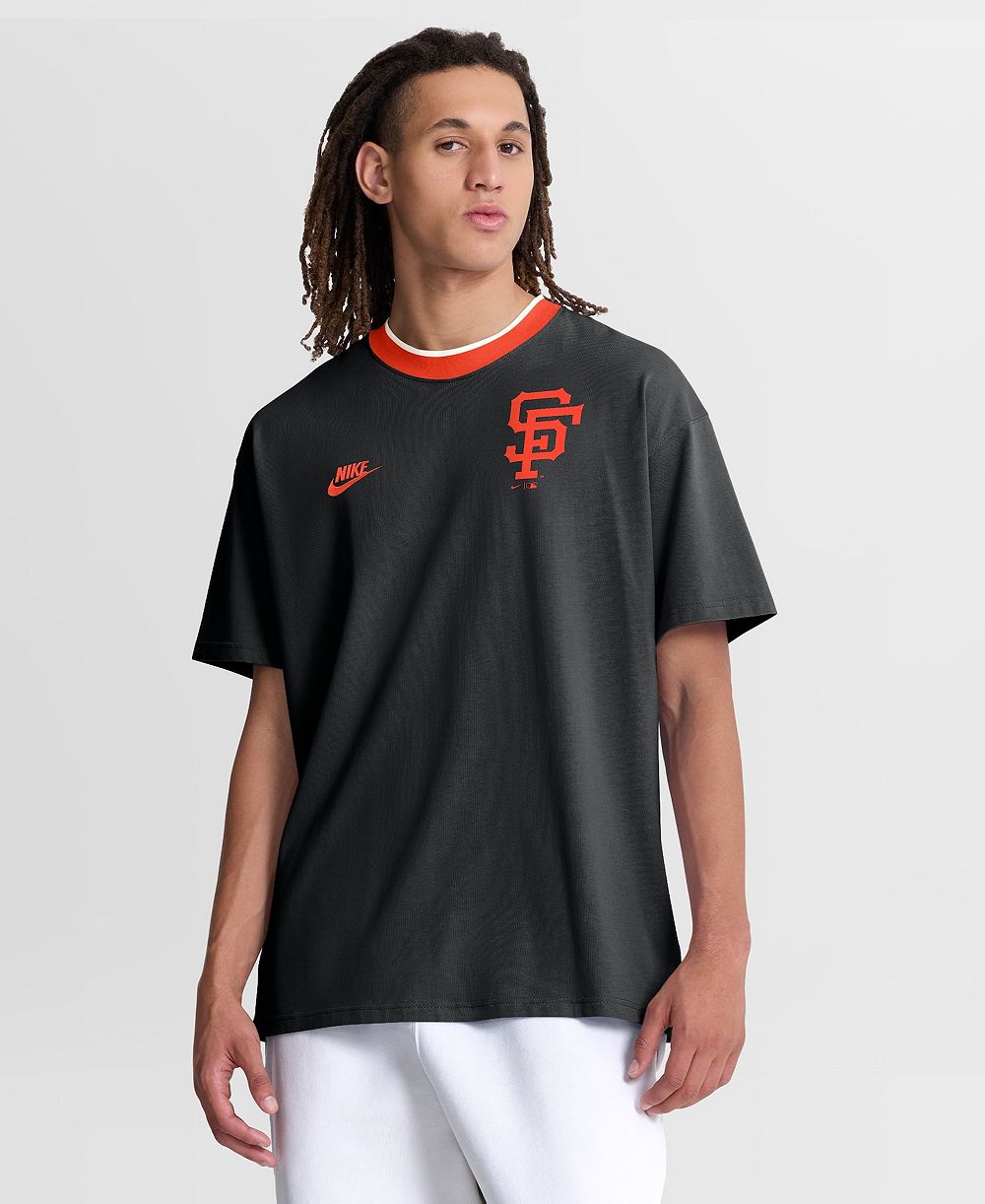 Nike Men's Black San Francisco Giants Cooperstown Collection Ringer T-Shirt
