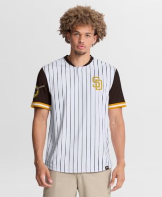 Fanatics Men's White/Brown San Diego Padres Pinstripe Walk Off T-Shirt