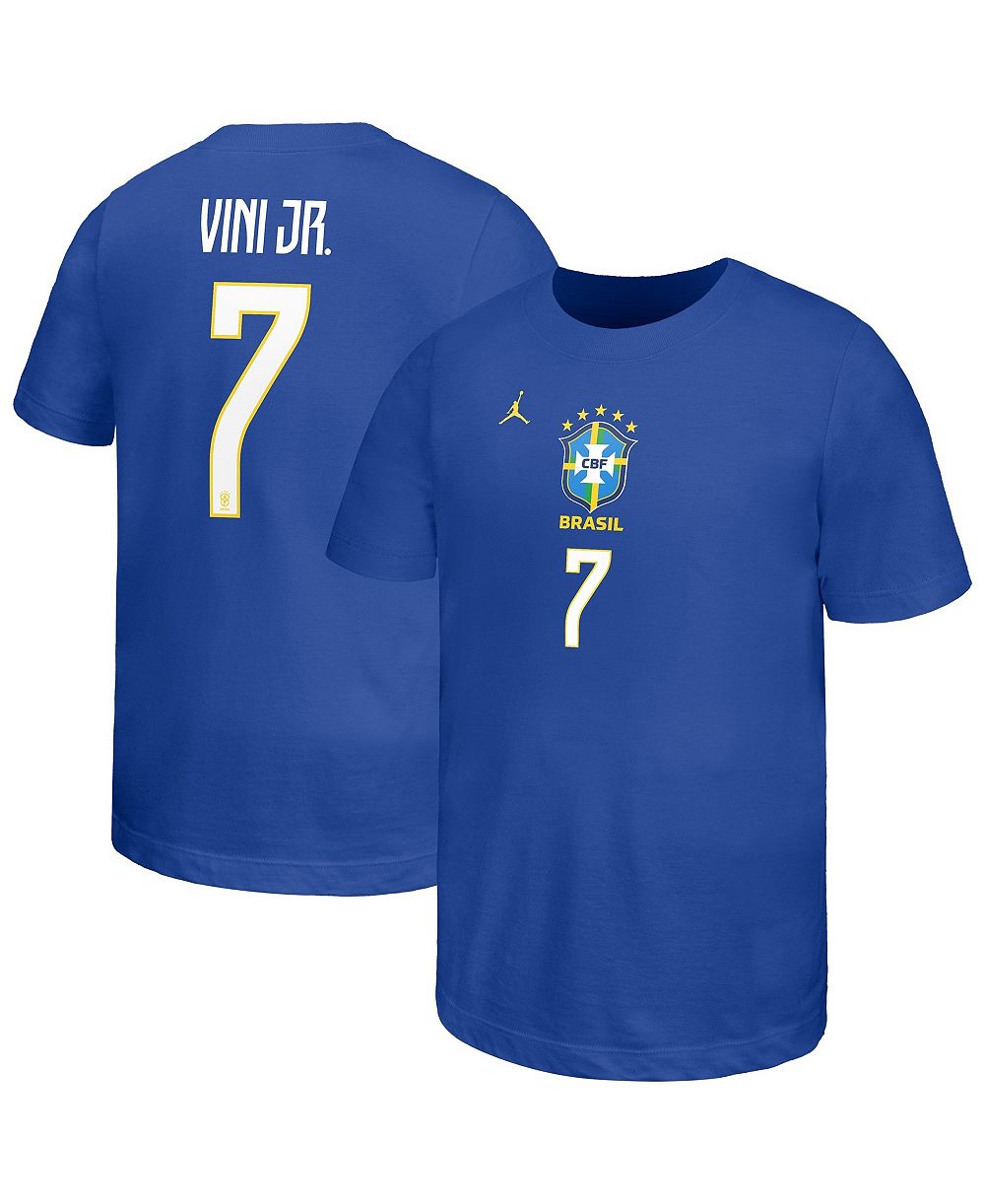 Детская футболка Jordan Vini Jr. Royal Brazil National Team Name & Number
