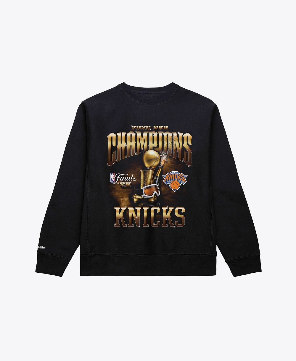 Mitchell & Ness Men's Black New York Knicks 2026 NBA Finals Champions Crewneck Sweatshirt