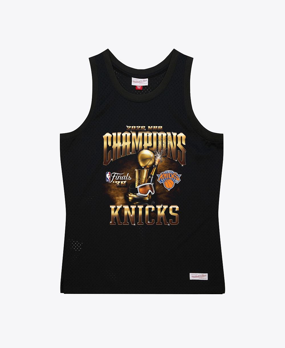 Мужская майка Mitchell & Ness Black New York Knicks 2026 NBA Finals Champions Mesh Tank Top