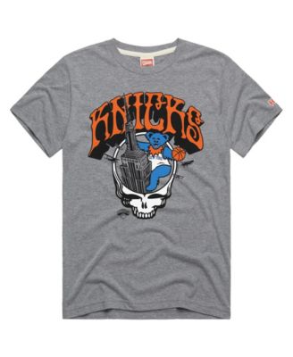 Homage Men's and Women's Gray New York Knicks x The Grateful Dead Skull Tri-Blend T-Shirt