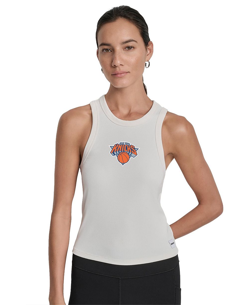 Женский топ DKNY White New York Knicks Hudson Rib High Neck