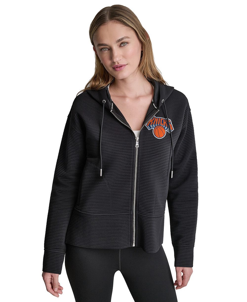Женское худи DKNY Black New York Knicks Tech Ottoman Full-Zip