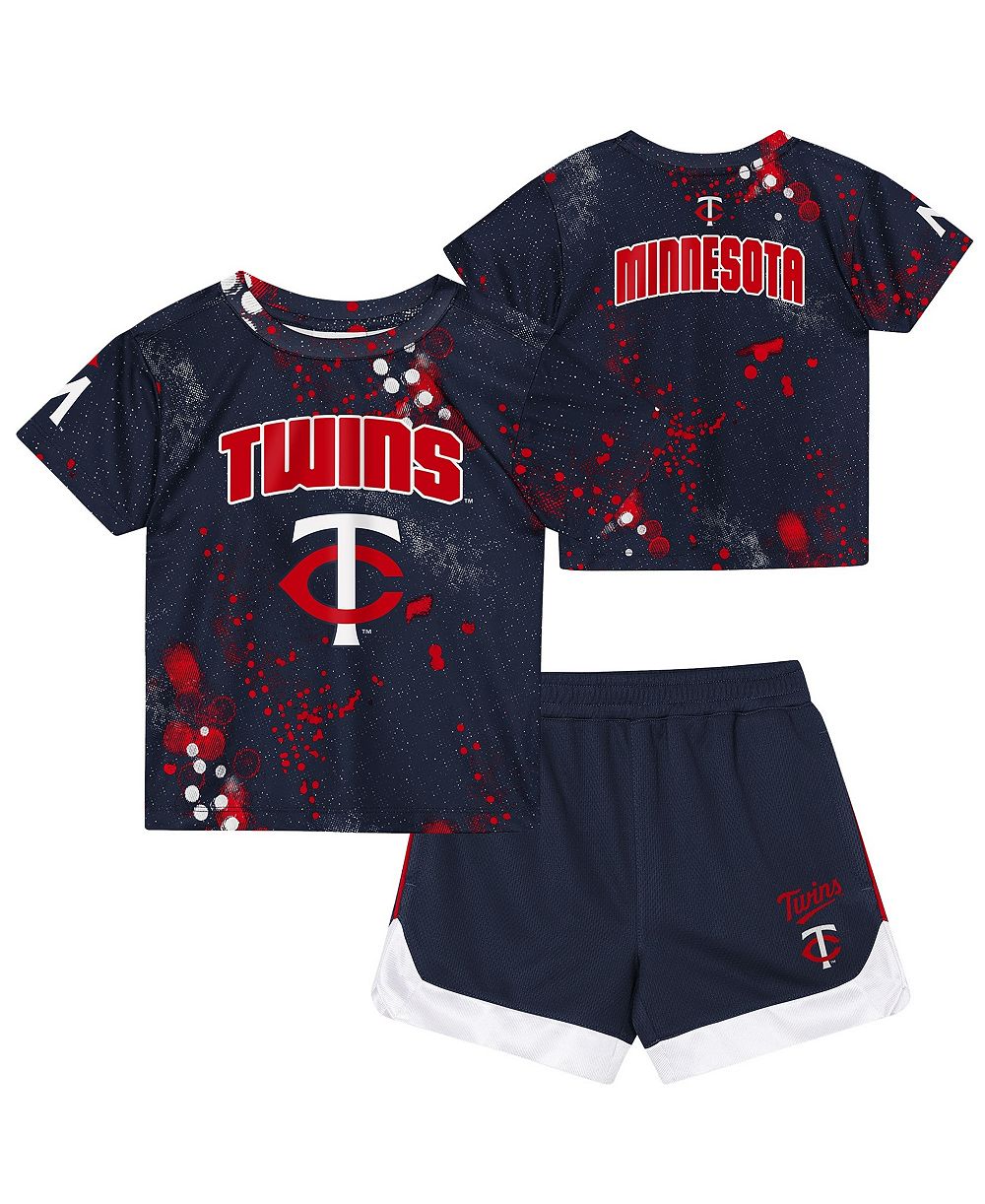 Детский комплект Outerstuff Navy Minnesota Twins Pinch Hitter T-Shirt и шорты