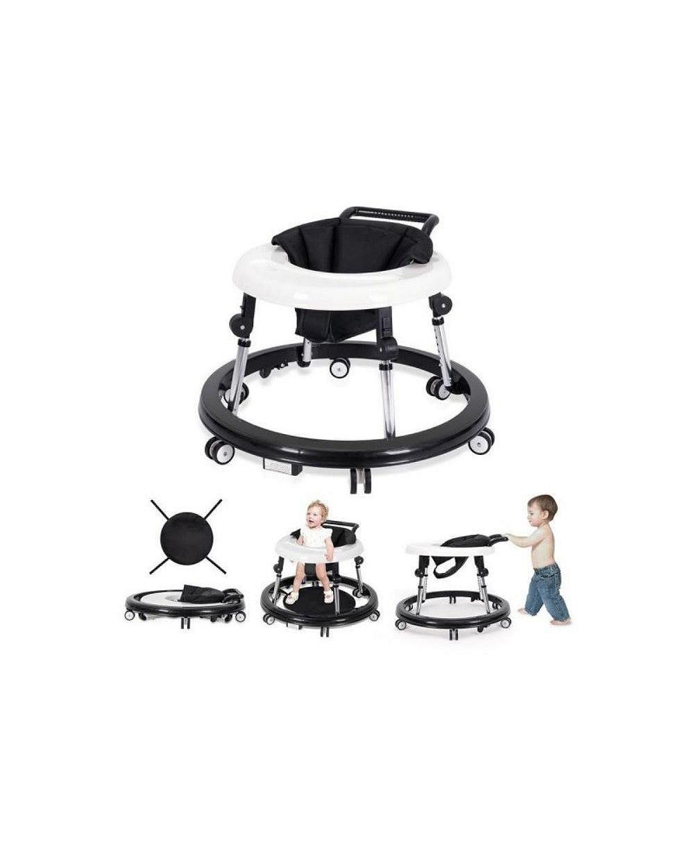 Kmaier 5-in-1 baby walker with adjustable height, activity panel and foldable design