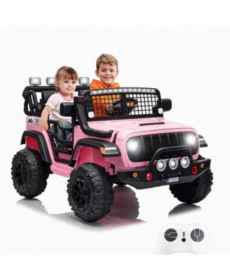 homfan 2 Seater 24V Electric Ride on Car with Remote Control, 20" Large Seat, 2 Safety Belts,Dual 200W Motors for 3+