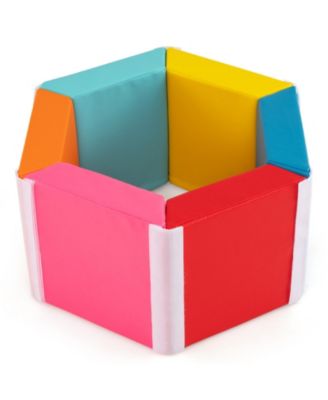 Slickblue Toddler Kids Foam Ball Pit with Climbing Mat and Detachable PU Covers-Colorful