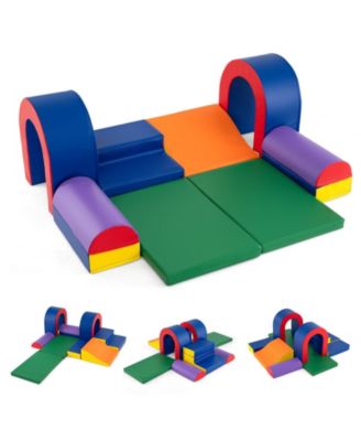 Slickblue Kids 10-Piece Foam Climber Set with Soft PU Leather Covers