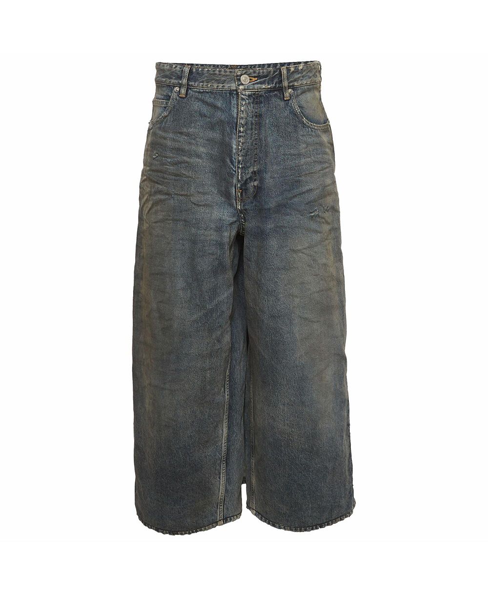 Б/у джинсовая юбка-шорты Balenciaga Men's Denim Apron Skirt Docking Pants