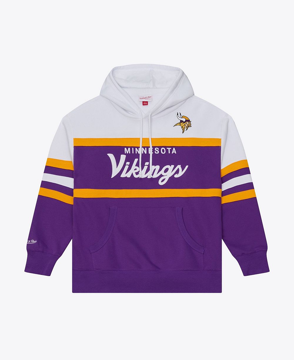 Mitchell & Ness мужской флисовый свитшот с капюшоном с графикой тренера с логотипом Minnesota Vikings