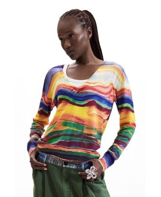 Desigual Women's Fine Knit Printed Sweater