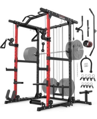 FED FITNESS Power Cage, 1500LBS Multi-Function Power Rack with Dual Cable Crossover System, Weight Cage