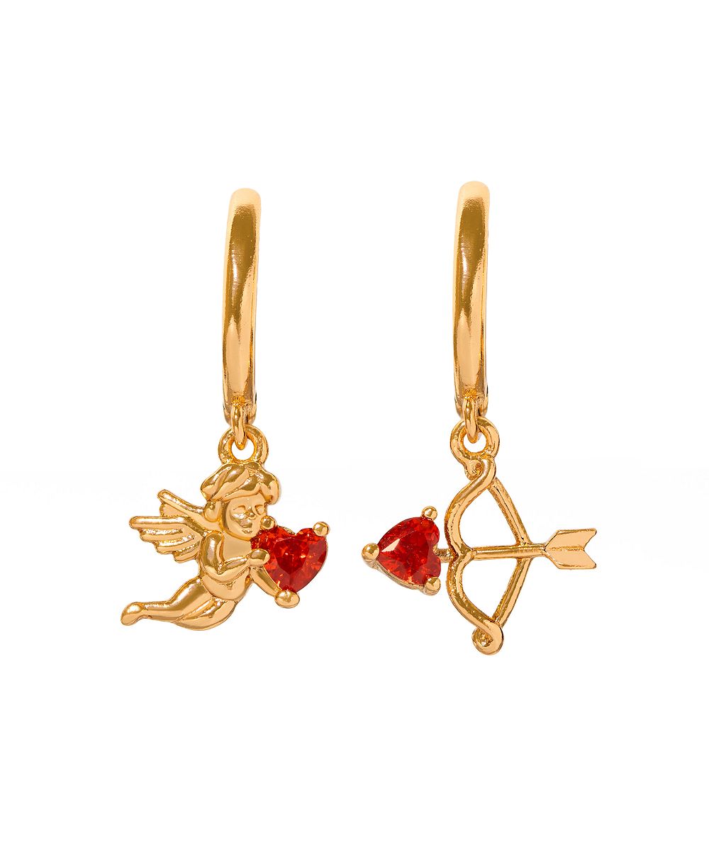 Серьги-кольца Girls Crew Crystal Cupid’s Match Dangle Hoop