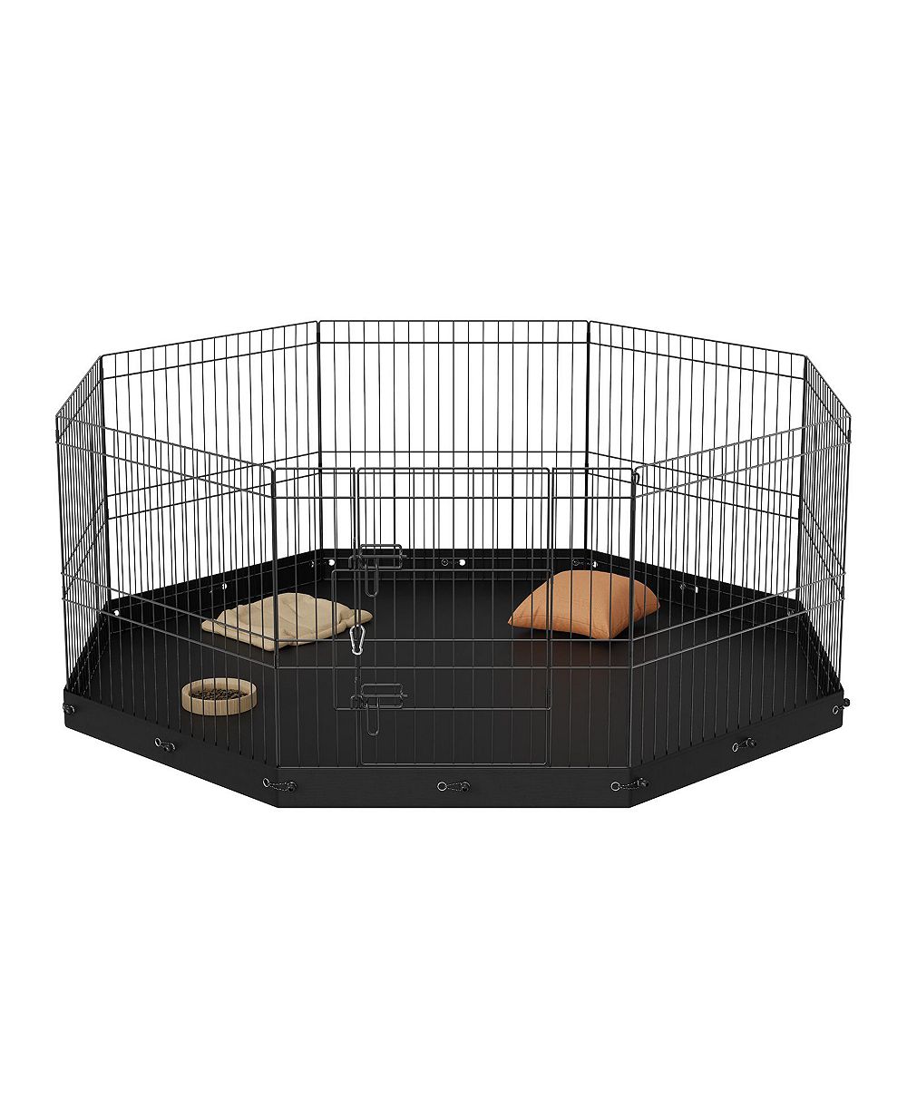 VEVOR Dog Playpen 8 Panels Foldable Metal Dog Exercise Pen with Bottom Pad 24" H