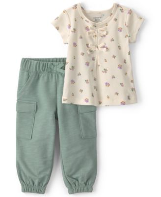 Carter's Детский комплект из топа и брюк с цветочным принтом, 2-Piece set