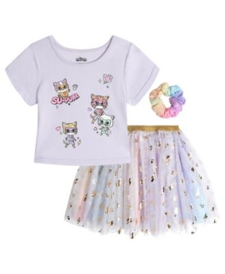 Super Kitties Toddler Girls (2T-4T) T-Shirt and Tutu Skirt Set