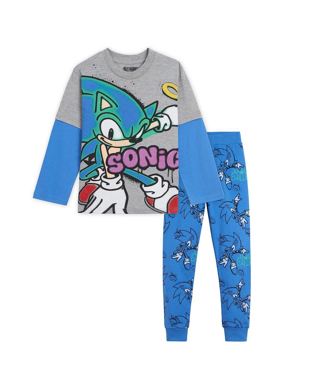 Sonic The Hedgehog Little Boys Boys'(4-20) 2-Piece Tee and Fleece Pants Set
