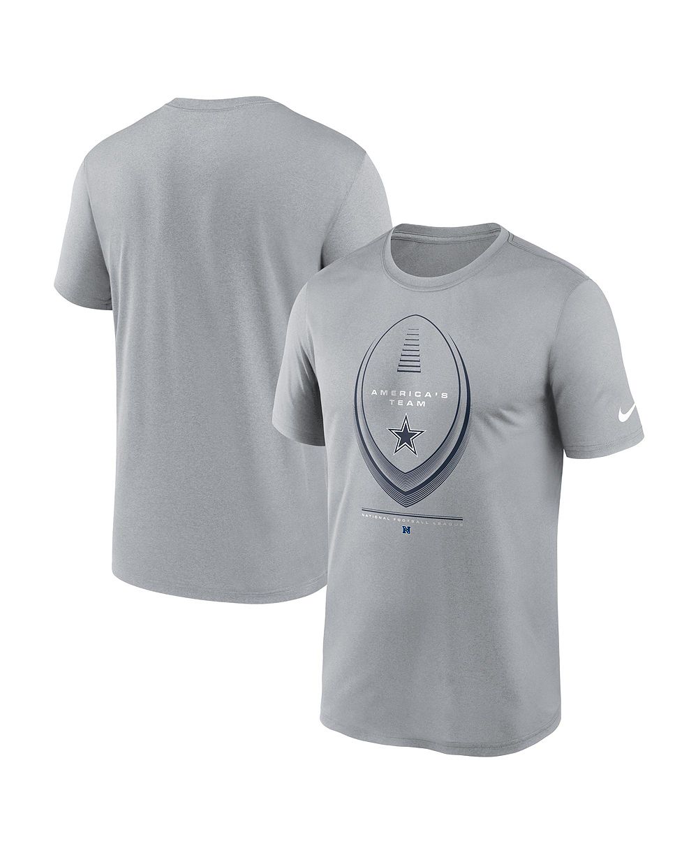 Мужская футболка Nike Gray Dallas Cowboys Legend Icon Dri-FIT