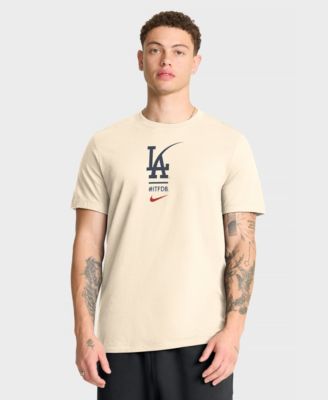 Nike Мужская кремовая футболка Los Angeles Dodgers City Connect 2-Hit