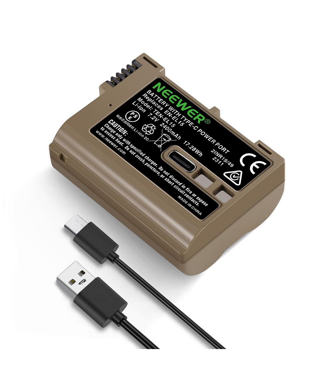 Neewer EN Camera Battery and Charger - with 2400mAh, Type C for Nikon D850 D810 D780 D750 D610 D500 D7500