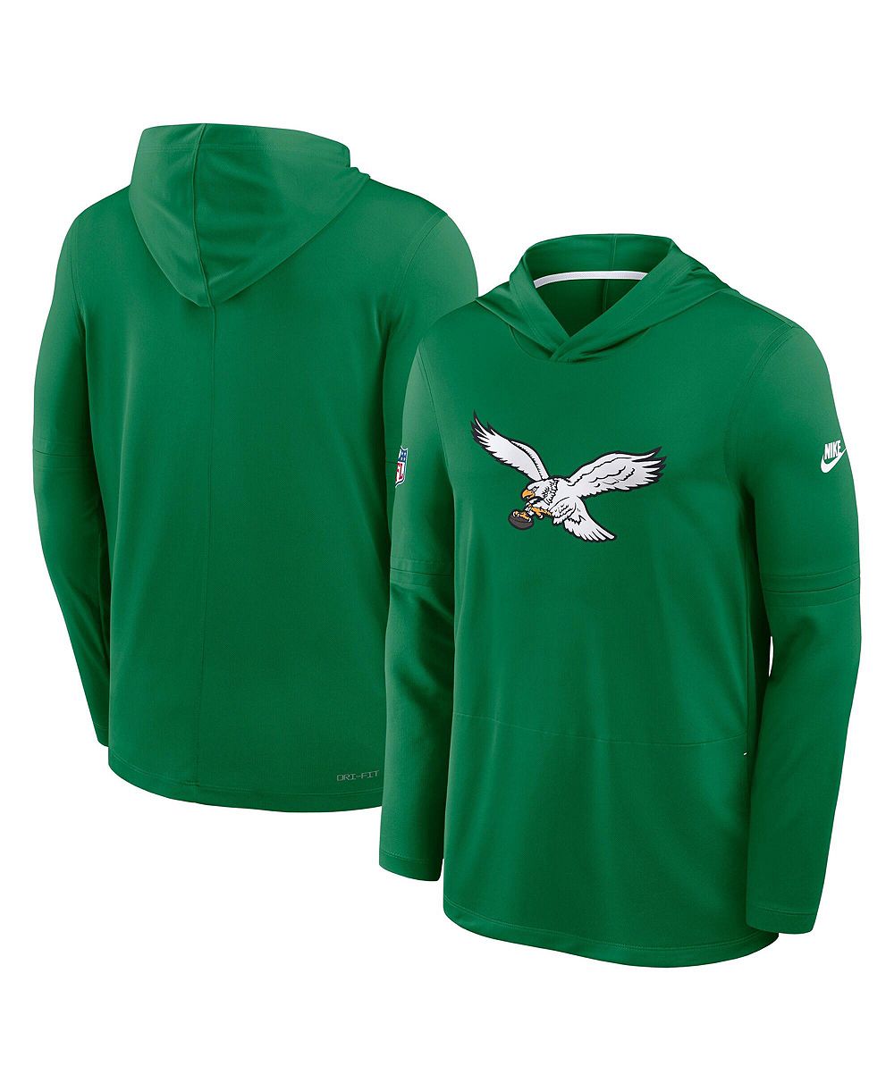 Nike Men's Kelly Green Philadelphia Eagles Big & Tall 2026 Sideline Alternate Dri-FIT Hooded Long Sleeve T-Shirt