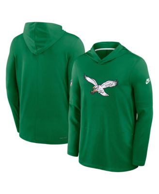 Мужская футболка Nike Kelly Green Philadelphia Eagles Big & Tall 2026 Sideline Alternate Dri-FIT Hooded Long Sleeve