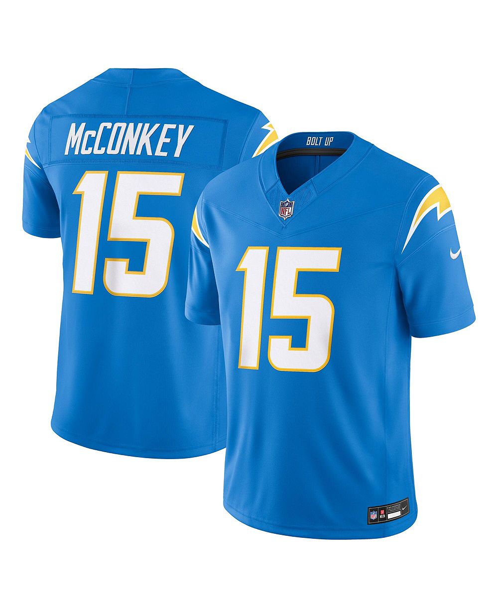 Мужская джерси Nike Ladd McConkey Powder Blue Los Angeles Chargers Vapor F.U.S.E. Stitched Limited