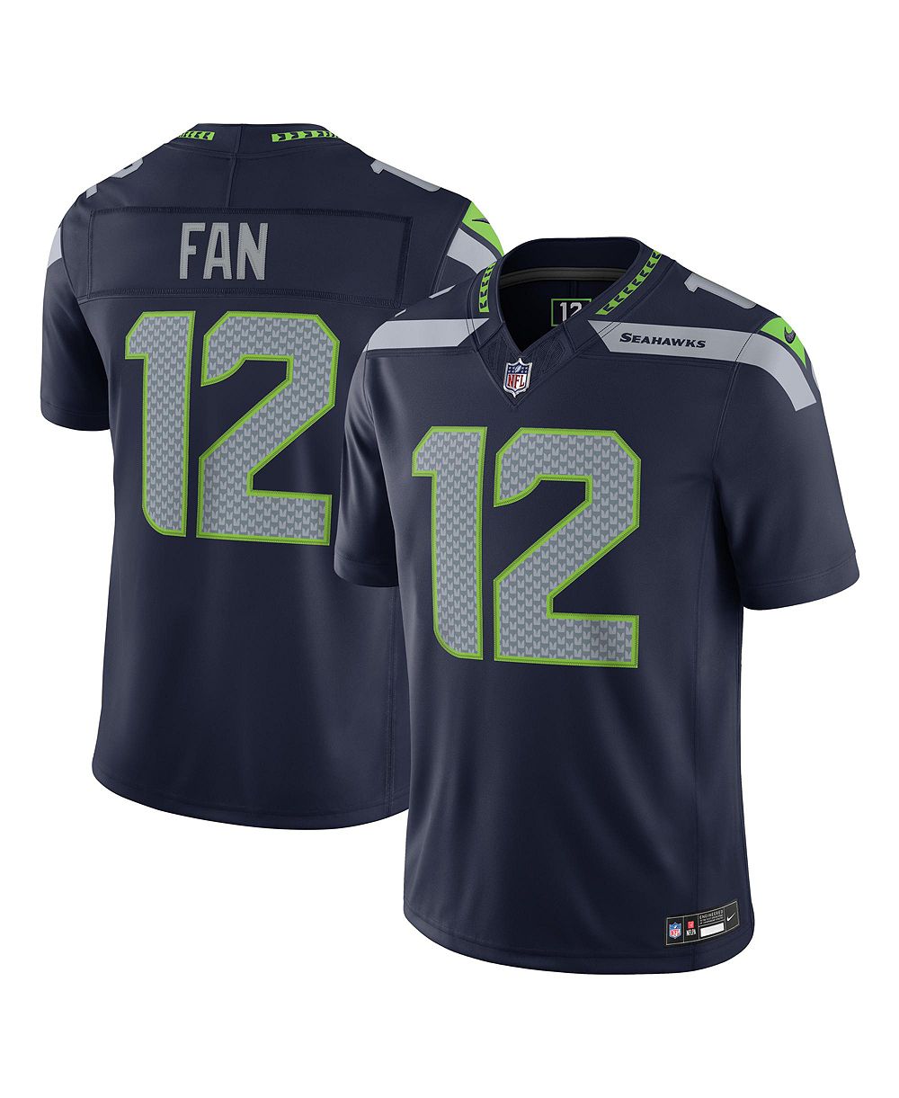 Мужская джерси Nike 12s College Navy Seattle Seahawks Vapor F.U.S.E. Stitched Limited