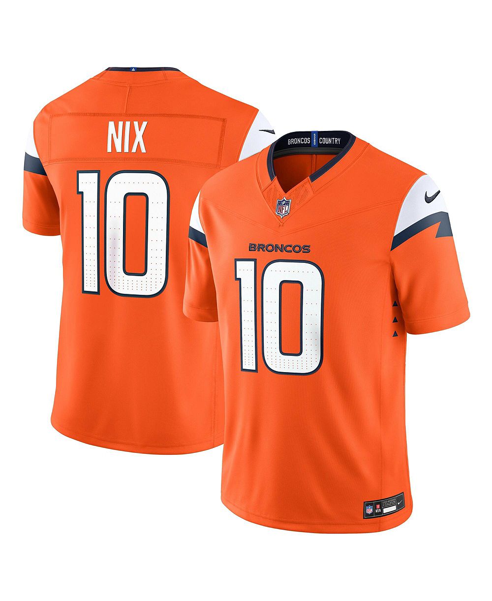 Мужская джерси Nike Orange Denver Broncos Bo Nix Vapor F.U.S.E. Stitched Limited
