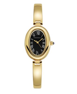 ADORNIA Women's Gold York Black Face Watch