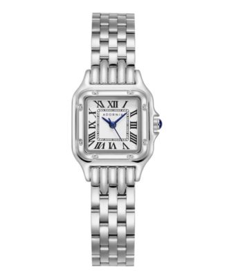 ADORNIA Women's Silver Paris White Face Watch