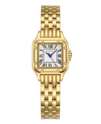 ADORNIA Women's Gold Paris White Face Watch