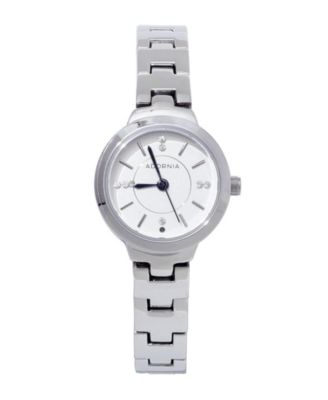ADORNIA Women's Silver Florence White Face Watch
