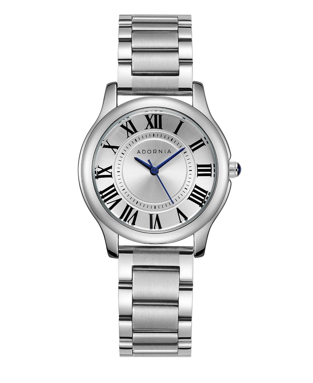 ADORNIA Women's Silver Classic White Face Watch