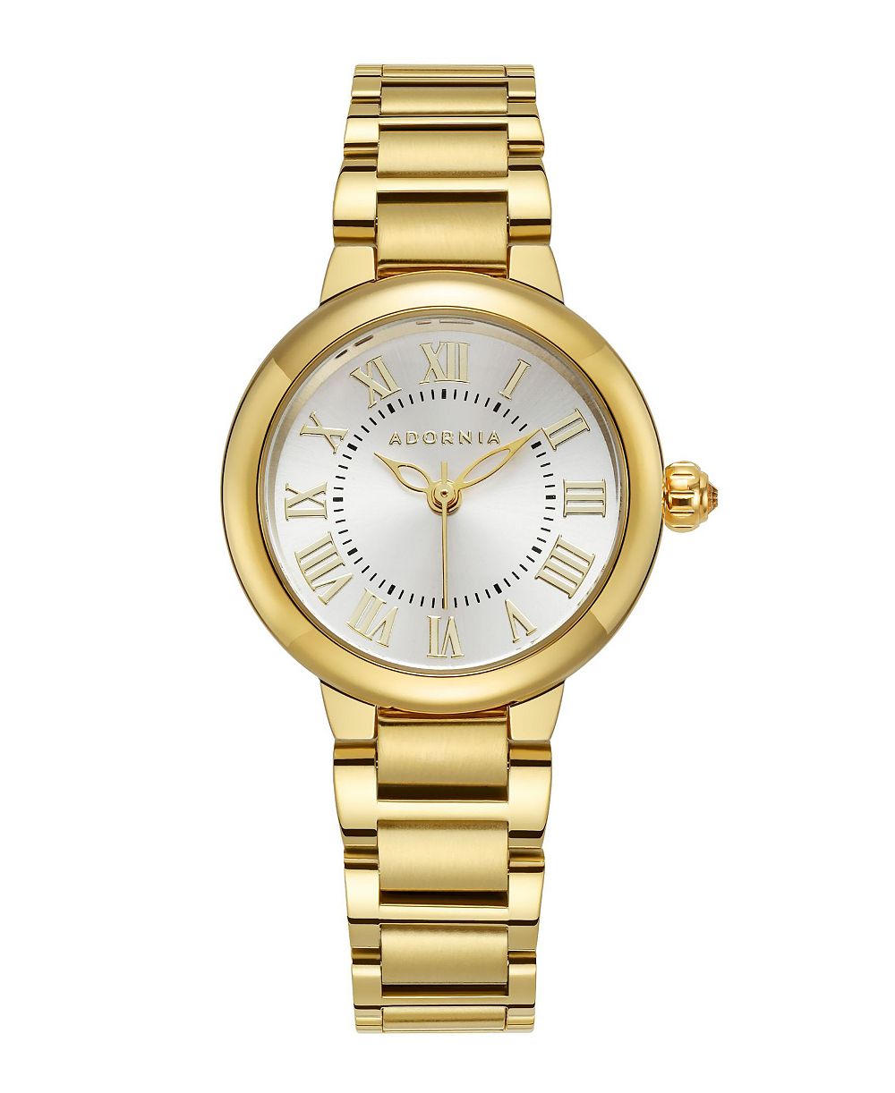 ADORNIA Women's Gold Classic White Face Watch