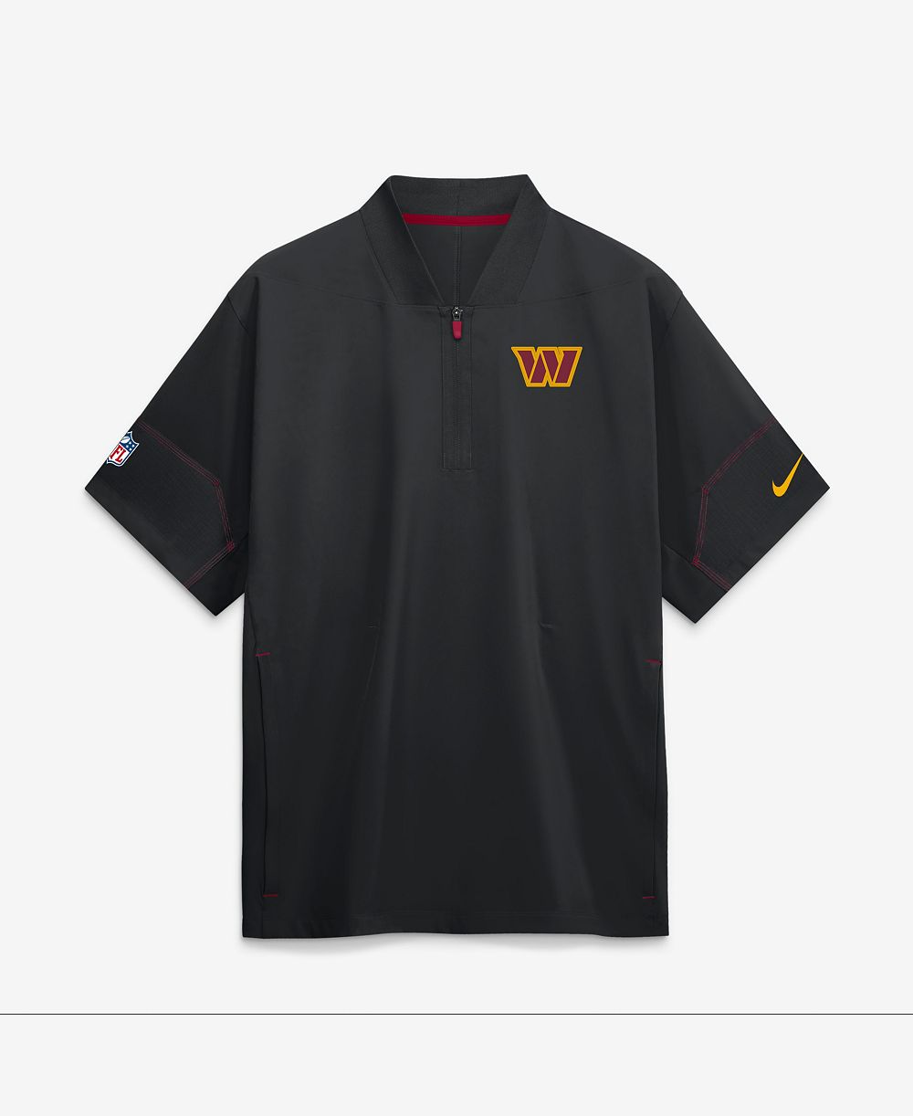 Мужская Nike Black Washington Commanders Sideline Short Sleeve Quarter-Zip Coaches Jacket