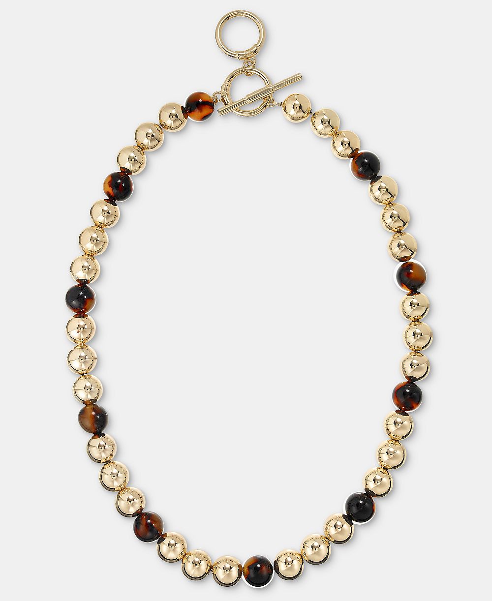 Lauren Ralph Lauren Tortoise-Look Beaded Collar Necklace, 16"