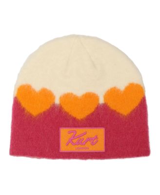 Kurt Geiger Heart Jacquard Knit Beanie Hat