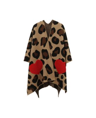 Kurt Geiger Women's Leopard Hotfix Heart Ruana