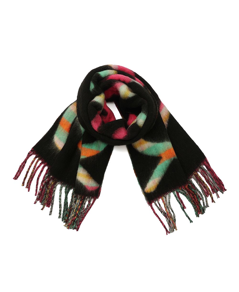 Kurt Geiger Plaid Script Logo Yarn Dye Scarf